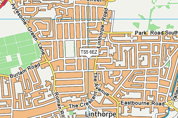 TS5 6EZ map - OS VectorMap District (Ordnance Survey)