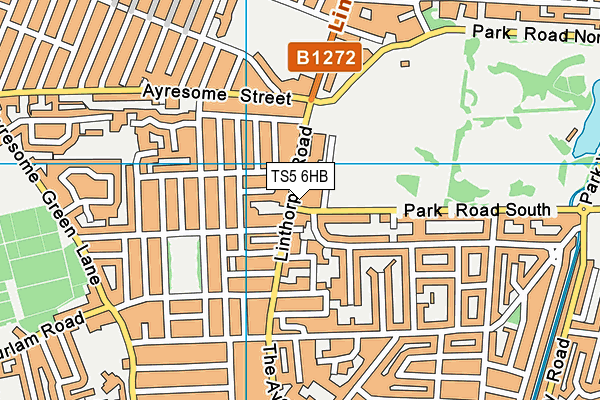 TS5 6HB map - OS VectorMap District (Ordnance Survey)
