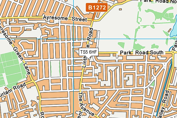 TS5 6HF map - OS VectorMap District (Ordnance Survey)