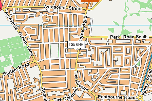 TS5 6HH map - OS VectorMap District (Ordnance Survey)
