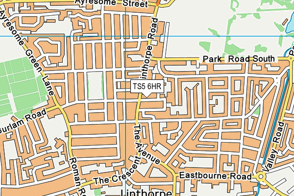 TS5 6HR map - OS VectorMap District (Ordnance Survey)