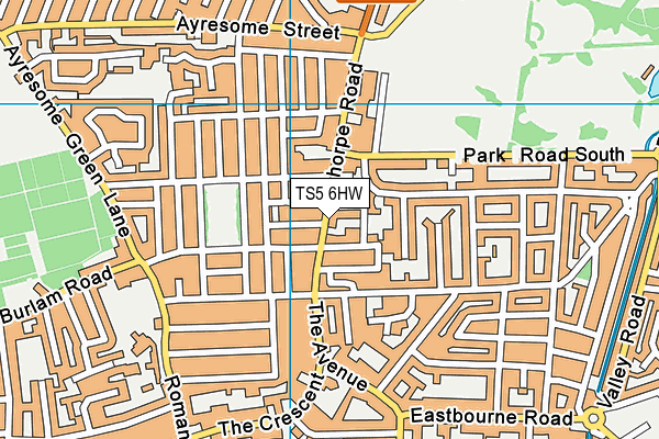 TS5 6HW map - OS VectorMap District (Ordnance Survey)