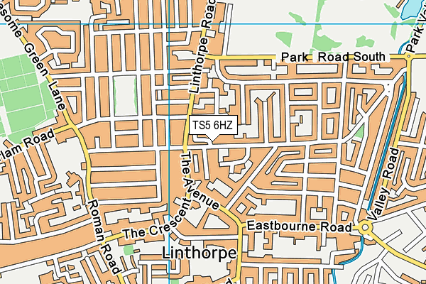 TS5 6HZ map - OS VectorMap District (Ordnance Survey)