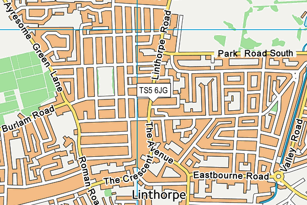 TS5 6JG map - OS VectorMap District (Ordnance Survey)