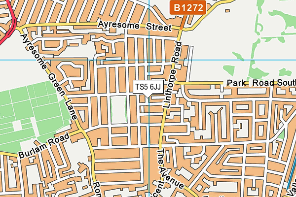 TS5 6JJ map - OS VectorMap District (Ordnance Survey)