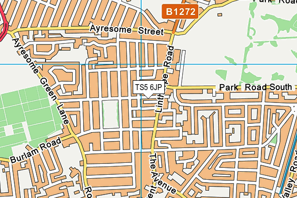 TS5 6JP map - OS VectorMap District (Ordnance Survey)