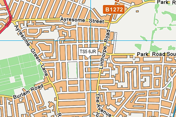 TS5 6JR map - OS VectorMap District (Ordnance Survey)