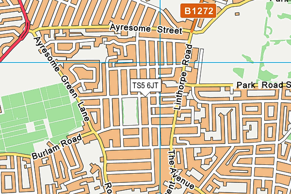 TS5 6JT map - OS VectorMap District (Ordnance Survey)