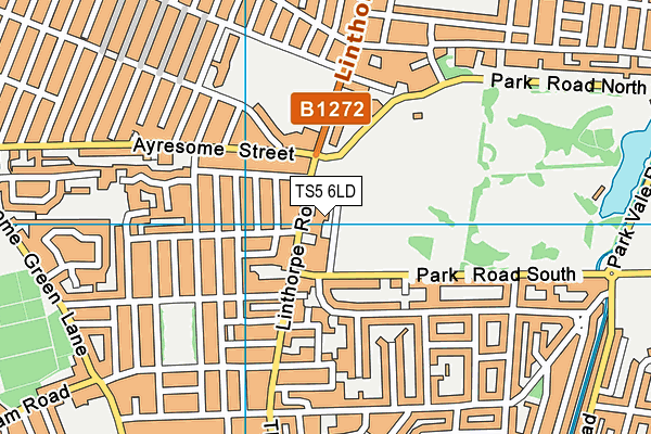 TS5 6LD map - OS VectorMap District (Ordnance Survey)