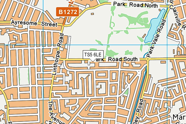 TS5 6LE map - OS VectorMap District (Ordnance Survey)