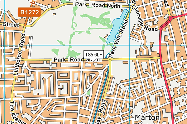 TS5 6LF map - OS VectorMap District (Ordnance Survey)