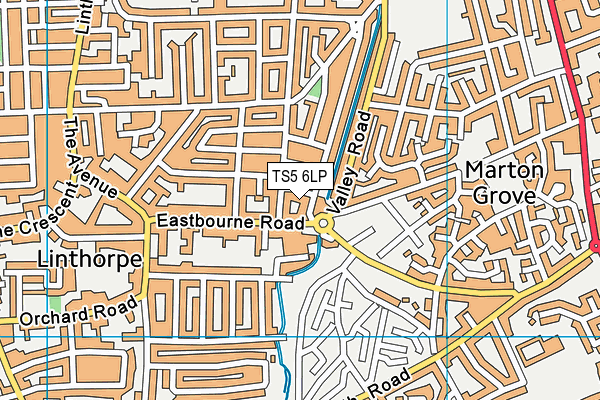 TS5 6LP map - OS VectorMap District (Ordnance Survey)