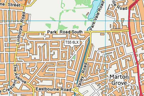 TS5 6LX map - OS VectorMap District (Ordnance Survey)