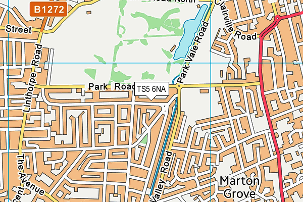 TS5 6NA map - OS VectorMap District (Ordnance Survey)