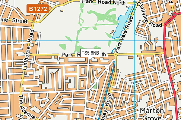 TS5 6NB map - OS VectorMap District (Ordnance Survey)