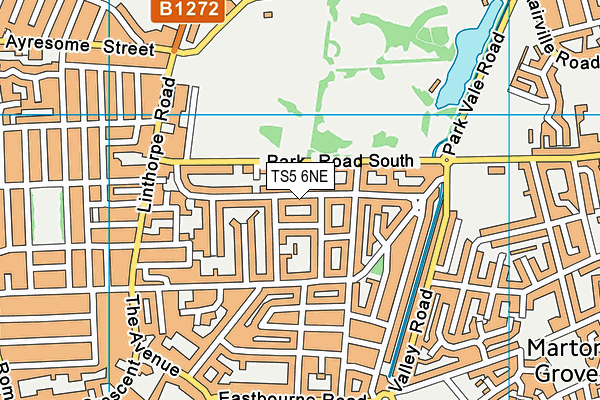 TS5 6NE map - OS VectorMap District (Ordnance Survey)