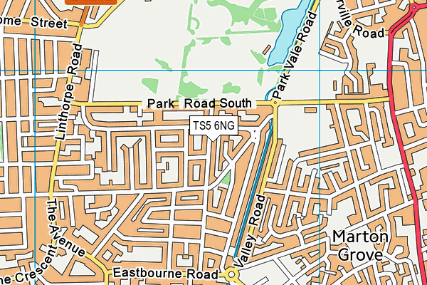 TS5 6NG map - OS VectorMap District (Ordnance Survey)
