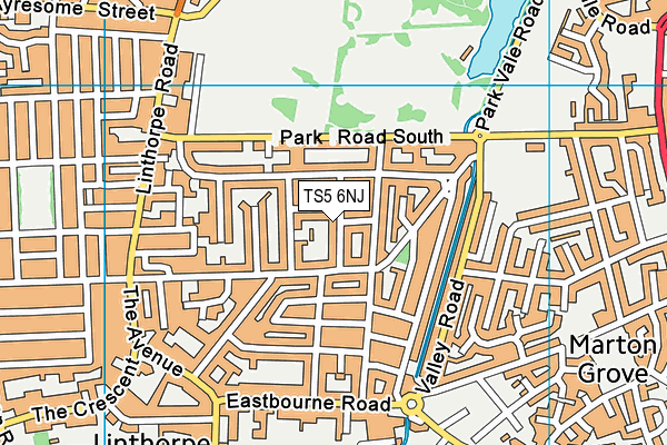 TS5 6NJ map - OS VectorMap District (Ordnance Survey)