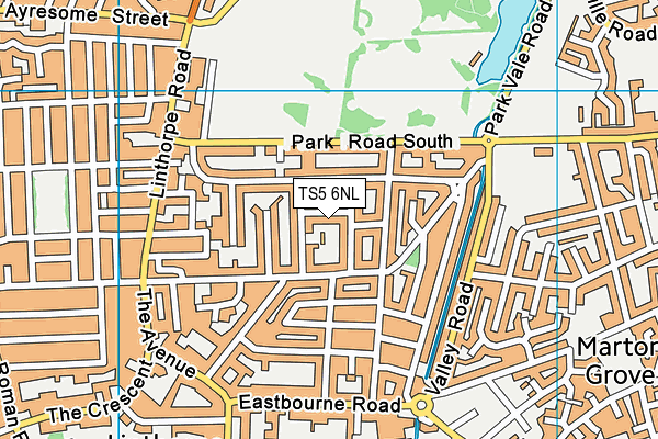 TS5 6NL map - OS VectorMap District (Ordnance Survey)