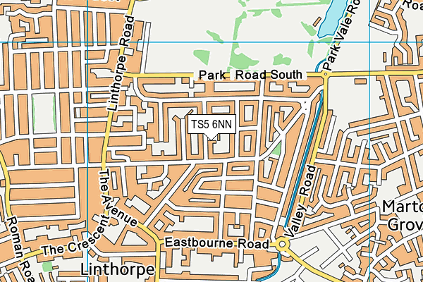 TS5 6NN map - OS VectorMap District (Ordnance Survey)