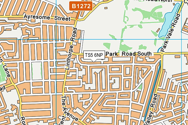 TS5 6NP map - OS VectorMap District (Ordnance Survey)