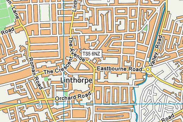 TS5 6NZ map - OS VectorMap District (Ordnance Survey)