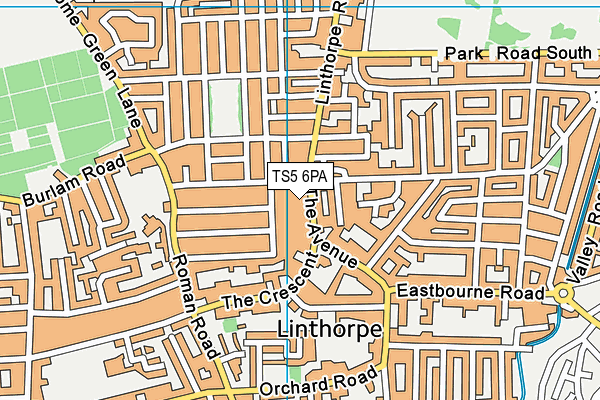TS5 6PA map - OS VectorMap District (Ordnance Survey)