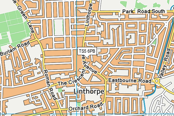 TS5 6PB map - OS VectorMap District (Ordnance Survey)