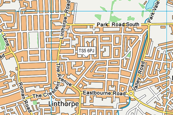 TS5 6PJ map - OS VectorMap District (Ordnance Survey)