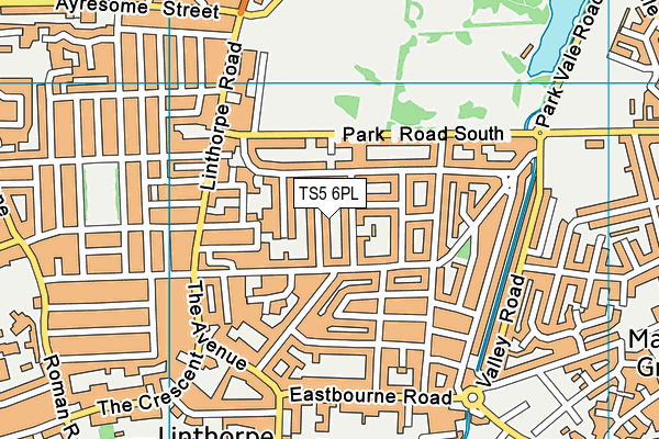 TS5 6PL map - OS VectorMap District (Ordnance Survey)