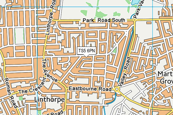 TS5 6PN map - OS VectorMap District (Ordnance Survey)