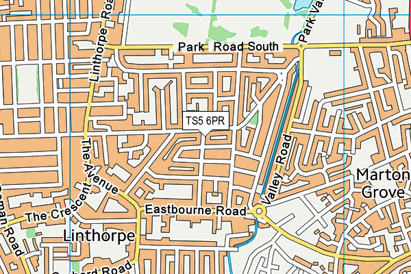 TS5 6PR map - OS VectorMap District (Ordnance Survey)