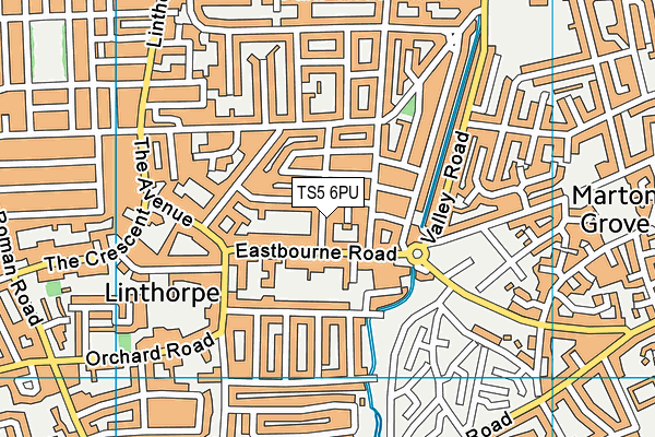 TS5 6PU map - OS VectorMap District (Ordnance Survey)
