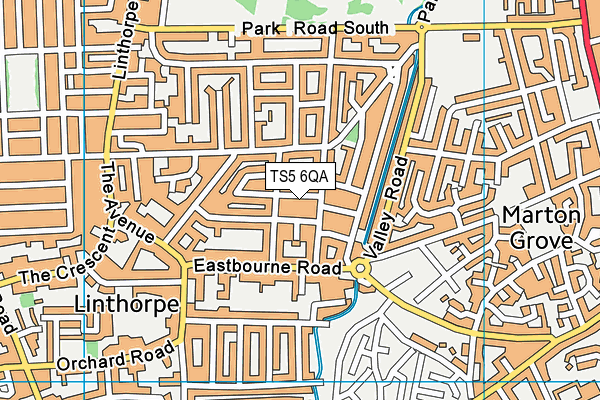 TS5 6QA map - OS VectorMap District (Ordnance Survey)