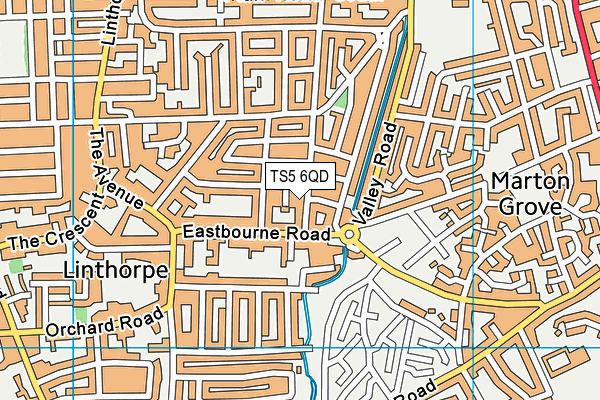 TS5 6QD map - OS VectorMap District (Ordnance Survey)