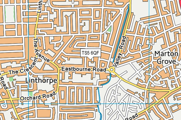 TS5 6QF map - OS VectorMap District (Ordnance Survey)