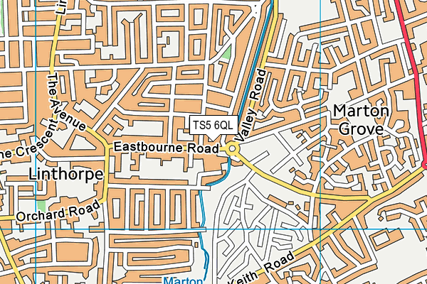 TS5 6QL map - OS VectorMap District (Ordnance Survey)