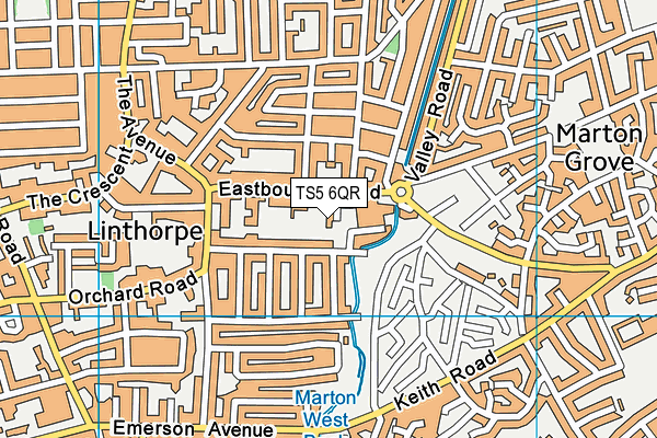 TS5 6QR map - OS VectorMap District (Ordnance Survey)