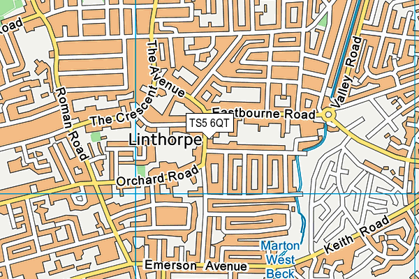 TS5 6QT map - OS VectorMap District (Ordnance Survey)