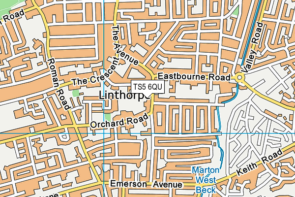 TS5 6QU map - OS VectorMap District (Ordnance Survey)