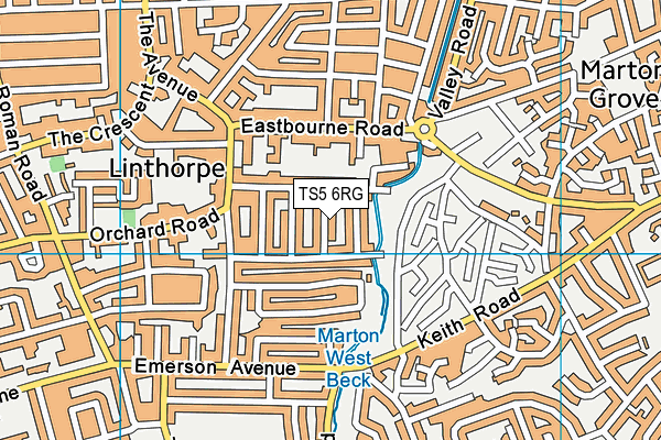TS5 6RG map - OS VectorMap District (Ordnance Survey)