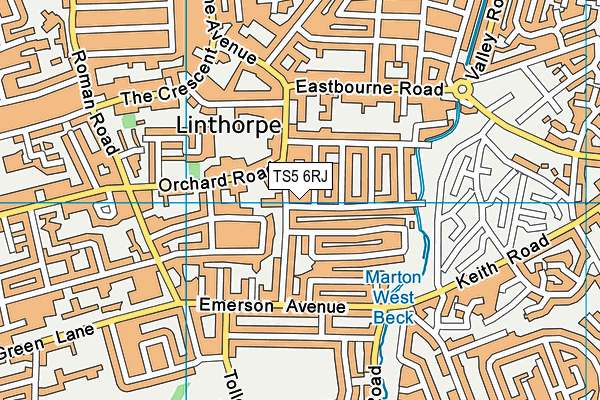 TS5 6RJ map - OS VectorMap District (Ordnance Survey)