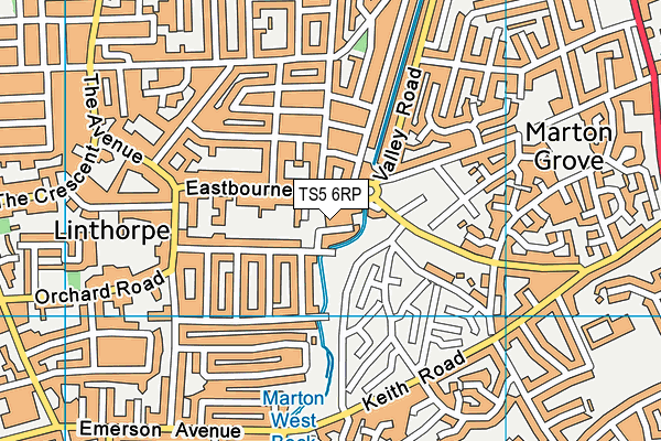 TS5 6RP map - OS VectorMap District (Ordnance Survey)