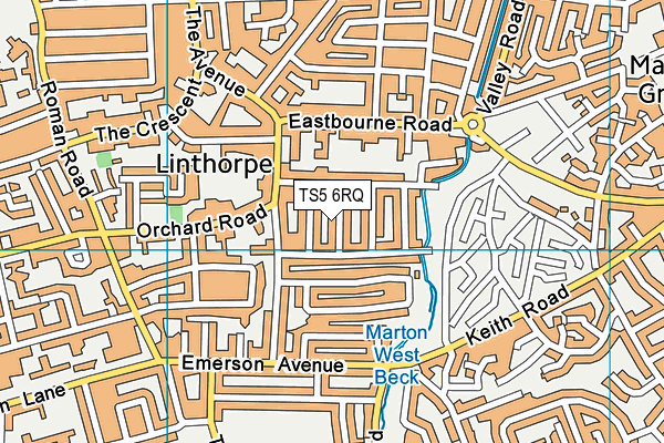 TS5 6RQ map - OS VectorMap District (Ordnance Survey)