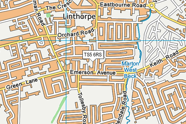 TS5 6RS map - OS VectorMap District (Ordnance Survey)