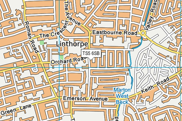 TS5 6SB map - OS VectorMap District (Ordnance Survey)