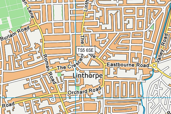 TS5 6SE map - OS VectorMap District (Ordnance Survey)