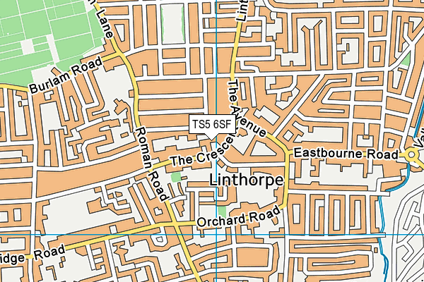 TS5 6SF map - OS VectorMap District (Ordnance Survey)