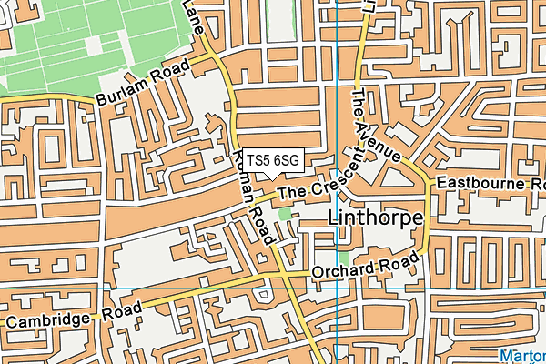 TS5 6SG map - OS VectorMap District (Ordnance Survey)