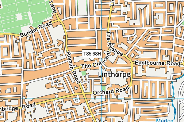 TS5 6SH map - OS VectorMap District (Ordnance Survey)